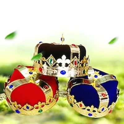 King's Crown Children's Ball Dress up Plastic Emperor Hat Performance Props King's Hat Crown Birthday Hat Lightinthebox