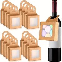 Paper Wine Bottle Box With Window, Hanging Foldable Gift Boxes, Wine Boxes For Gifts Empty Wine Bottles For Decoration Bottle Hanger Favor Box, Festival Gift Little Bag Lightinthebox - thumbnail