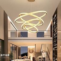 LED Pendant Light Modern 4 Rings Gold 80 cm Modern Nordic Luxury Light Aluminum Electroplated 110-120V 220-240V Lightinthebox - thumbnail