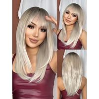 Synthetic Wig Uniforms Career Costumes Princess Straight kinky Straight Middle Part Layered Haircut Machine Made Wig 24 inch Light golden Synthetic Hair Women's Cosplay Party Fashion Blonde Lightinthebox