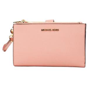 Michael Kors Jet Set Travel Primrose Leather Large Double Zip Wristlet Wallet - 95816