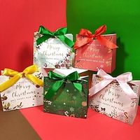 20pcs, Christmas Candy Box Christmas Gift Bag Gilded PVC Window Christmas Cookies Chocolate Packaging Box Holiday Party Decoration,  Candy Box, Party Favors Lightinthebox - thumbnail