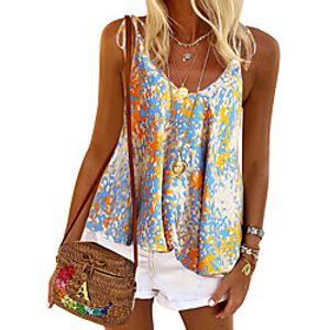 Women's Bohemian Theme Camisole Graphic Print U Neck Casual Tops Green Blue Purple miniinthebox