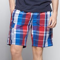 Casual Summer Seaside Plaids Printing Loose Fit Board Shorts for Men