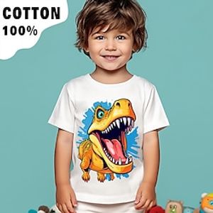 Boys T shirt Short Sleeve T shirt Tee Graphic Animal Dinosaur 3D Print Active Sports Fashion 100% Cotton Outdoor Casual Daily Kids Crewneck 3-12 Years 3D Printed Graphic Regular Fit Shirt miniinthebox