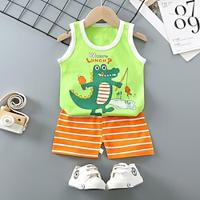 2 Pieces Toddler Boys T-shirt Shorts Outfit Graphic Short Sleeve Set School Fashion Daily Summer Spring 3-7 Years Lightinthebox