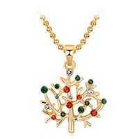 Women's Pendant Necklace Charm Necklace Classic Flower Fashion Zircon Gold Plated Alloy Rainbow 45 cm Necklace Jewelry 1pc For Christmas Party Evening Street Gift Birthday Party miniinthebox - thumbnail