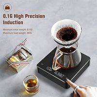 Digital Coffee Scale with Timer LED Screen Espresso USB 3kg Max.Weighing 0.1g High Precision Measures in Ozmlg Kitchen Scale Lightinthebox - thumbnail