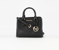 Camille Small Satchel Crossbody Leather Bag  Black - thumbnail
