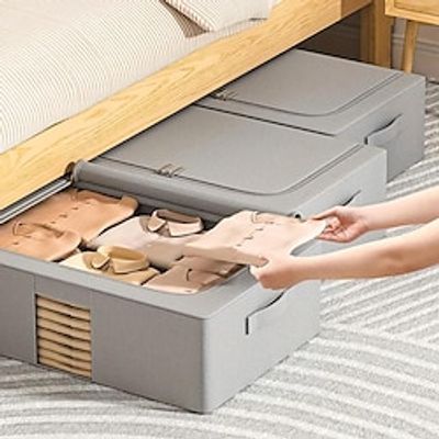 1pc Oxford Cloth Convenient Gray Under Bed Storage Box for Clothes, Blankets, Toys, Shoes, and More - Perfect for Organizing Your Bedroom or Living Space Bedroom Accessories Lightinthebox