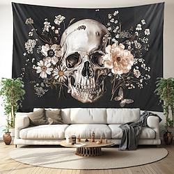 Flower Skull Hanging Tapestry Wall Art Large Tapestry Mural Decor Photograph Backdrop Blanket Curtain Home Bedroom Living Room Decoration Lightinthebox