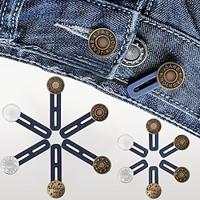 6 PCS Pants Extender Button Luxiv Waistband Extender Buttons for Men and Women Jeans Waist Extender Metal Buttons No Sew Button for Extender Jeans Pants Collar Lightinthebox