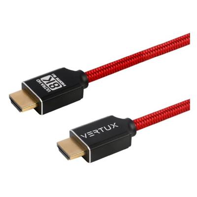Vertux VERTU-300 Ultra HD High Speed 8K HDMI 2.1 Audio Video Cable 3.0 Meter with HDR Support Red