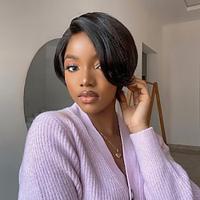 Pixie Cut Wig Human Hair 13x4 Lace Front Wigs Human Hair Bob Wig For Black Women Short Wigs Human Hair Pre Plucked Straight Lace Front Wigs Human Hair Lightinthebox