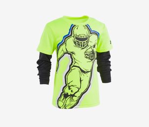 Boys Football Hero Slider Shirt  Lime Green/Black