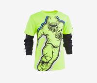 Boys Football Hero Slider Shirt  Lime Green/Black - thumbnail