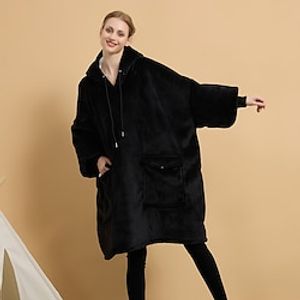 Wearable Blanket Sweatshirt Gifts For Women And Men, Super Warm And Cozy Giant Blanket Hoodie, Thick Flannel Blanket With Sleeves And Giant Pocket Lightinthebox