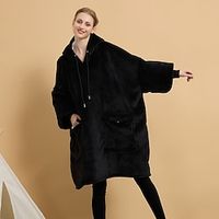Wearable Blanket Sweatshirt Gifts For Women And Men, Super Warm And Cozy Giant Blanket Hoodie, Thick Flannel Blanket With Sleeves And Giant Pocket Lightinthebox - thumbnail
