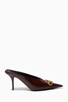 BB Square Knife Mules in Python Embossed Leather BB Square Knife Mules in Python Embossed Leather