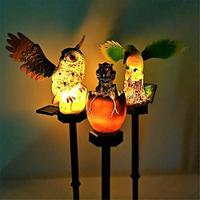 Solar Powered Hummingbird Owl Dinosaur Simulation Animal Landscape Lamp Garden Lawn Lamp Ground Inserted Courtyard Bee Resin Lamp Holiday Party Decoration Lamp 1PC Lightinthebox