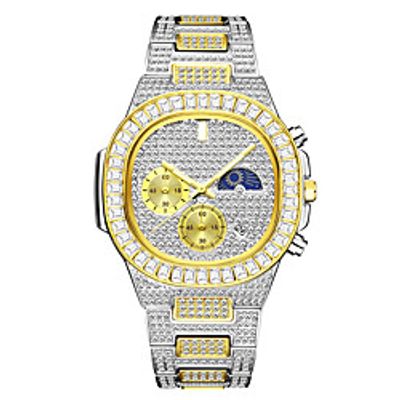 missfox watches fashion hip-hop full-diamond multi-function casual quartz men's watch Lightinthebox
