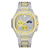 missfox watches fashion hip-hop full-diamond multi-function casual quartz men's watch Lightinthebox - thumbnail
