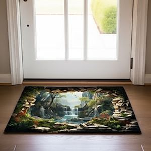 Waterfall Cave Doormat Non-Slip Oil Proof Rug Indoor Outdoor Mat Bedroom Decor Bathroom Mat Entrance Rug Door Mat Lightinthebox