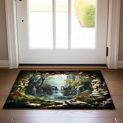 Waterfall Cave Doormat Non-Slip Oil Proof Rug Indoor Outdoor Mat Bedroom Decor Bathroom Mat Entrance Rug Door Mat Lightinthebox