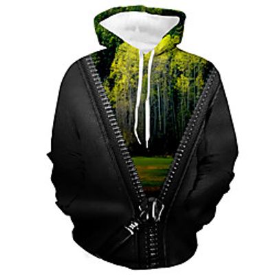 Men's Unisex Pullover Hoodie Sweatshirt Graphic Prints Tree Print Daily Sports 3D Print Casual Designer Hoodies Sweatshirts  Black Lightinthebox