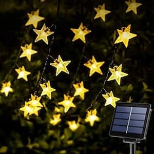 Star String Lights Outdoor Solar Christmas Lights Decorations 12M-100LED 8 Modes Twinkle Fairy Lights Outdoor Waterproof Star Twinkling Lights Garden Lawn Patio Christmas Wedding Party Outdoor Decoration miniinthebox