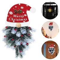 Merry Christmas Wreath Decorations, Christmas Artificial Wreath, Indoor Outdoor Front Door Wall Xmas Party Happy New Year Decor miniinthebox - thumbnail