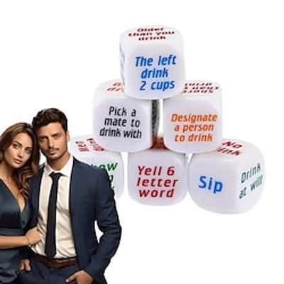 Couples Adult Dice Games Acrylic Romantic Date Night Couples Dice 6pcs Portable What To Do Dice Reusable Valentines Day dropship Lightinthebox