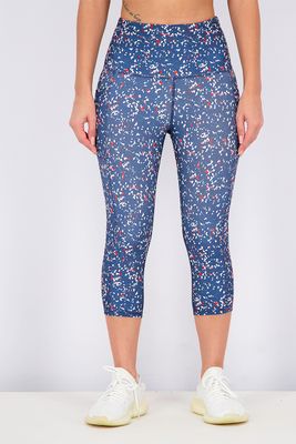 Womens Backbend High Waisted Capri Pant Navy Combo Womens Backbend High Waisted Capri Pant Navy Combo