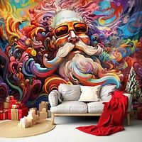 Christmas Santa Hanging Tapestry Wall Art Large Xmas Tapestry Mural Decor Photograph Backdrop Blanket Curtain Home Bedroom Living Room Decoration miniinthebox - thumbnail
