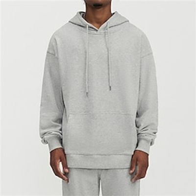 Men's Hoodie Apricot Black Blue Fuchsia Dark Gray Hooded Color Block Work Casual Daily Cotton Basic Streetwear Casual Spring   Fall Clothing Apparel Hoodies Sweatshirts  Lightinthebox