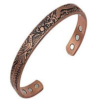antiquity sian art red copper magnetic cuff bracelet for men and women - dragon and phoenix lucky copper bracelet Lightinthebox - thumbnail