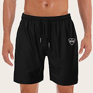 Men's Sporty Casual / Sporty Daily Holiday Shorts Pants Graphic Short Drawstring Pocket Print Black miniinthebox