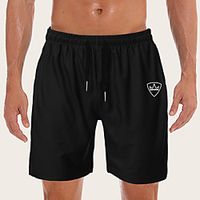Men's Sporty Casual / Sporty Daily Holiday Shorts Pants Graphic Short Drawstring Pocket Print Black miniinthebox - thumbnail