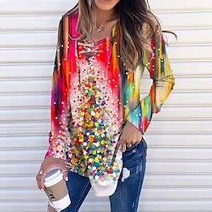 Women's Sweatshirt Pullover Streetwear Red Graphic Christmas V Neck Long Sleeve S M L XL 2XL Lightinthebox