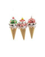 Mercury M Home Christmas Ice Cream Pendant In Soft Clay Diam. 6.5 x H15 cm Assorted 1 Piece