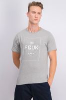 Mens 1972 FCUK Print T-Shirt  Grey/White - thumbnail