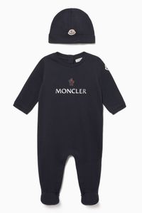 Logo Print Romper & Hat Gift Set