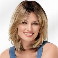 Synthetic Wig Curly Middle Part Machine Made Wig Short A1 Synthetic Hair Women's Soft Fashion Easy to Carry Blonde miniinthebox