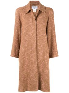 Chanel Pre-Owned long sleeve two-tone tweed coat - Brown