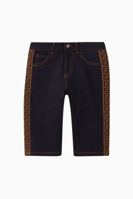 FF Band Denim Shorts FF Band Denim Shorts