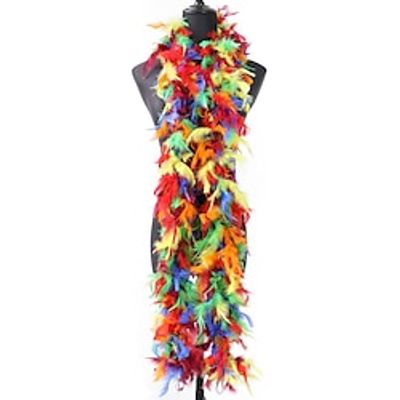 Mixed Color Fire Slice Plush Stripe Turkey Feather Plush Stripe Accessories Lighting Accessories DIY Handmade Scarf Fur Accessories Turkey Feather Feather Boa Costume Accessories For Carnival Party Lightinthebox