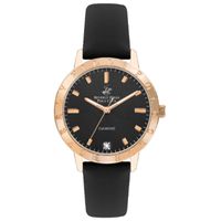 Beverly Hills Polo Club Women's Analog Display Watch & Leather Strap, Black - BP3387C.451