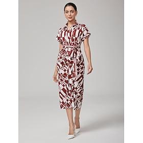 Retro Geometric Reverse Pleat Dress