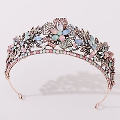 Crown Tiaras Headbands Headpiece Rhinestone Alloy Wedding Cocktail Elegant Retro With Crystals Headpiece Headwear Lightinthebox