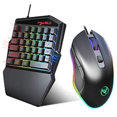 V100-2  A866 USB Wired Mouse Keyboard Combo Gaming / Backlit Gaming Keyboard Gaming Gaming Mouse 6400 dpi miniinthebox